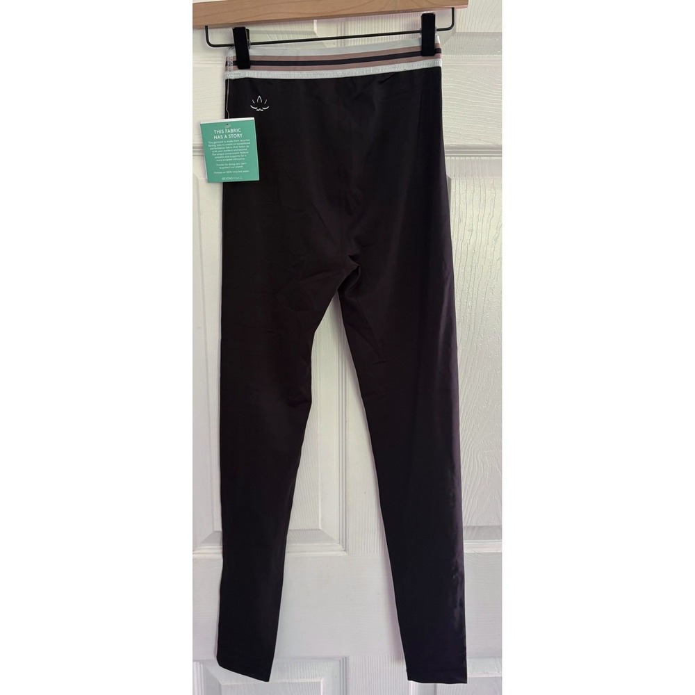 Beyond Yoga Leggings XS Black Striped Waistband High Waisted Recycled Nylon